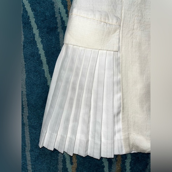SANDRO MINI PLEATED SUIT DRESS - ECRU WHITE SIZE 6 US (38) (PREOWNED) - Picture 10 of 15